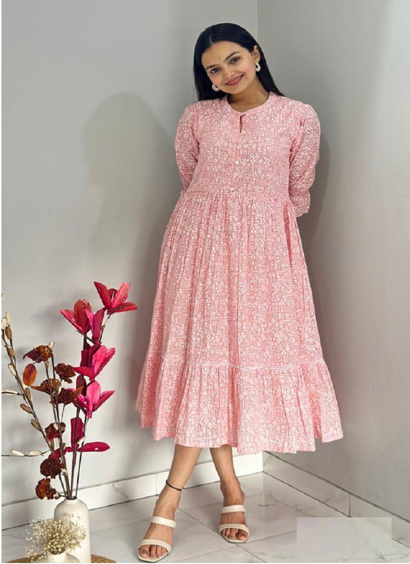 Indira 23137 Mal Mal Cotton Party Wear Kurtis Catalog
